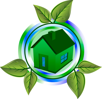 Green eco house leaves
